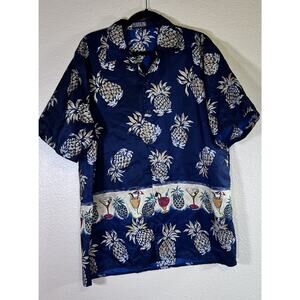 FERUGINI Men's XXL Tropical Hawaiian Club Style Cocktail Pineapple